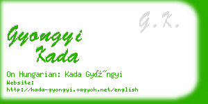 gyongyi kada business card